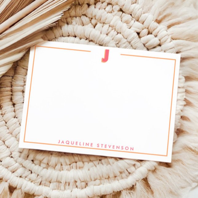 Tarjeta Pequeña Elegant Personalized Monogram 3D Letter J Initial  (Subido por el creador)