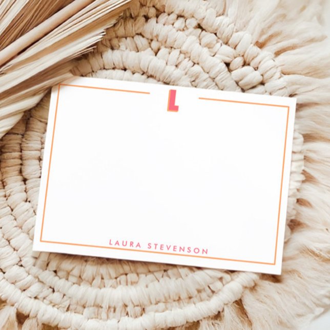 Tarjeta Pequeña Elegant Personalized Monogram 3D Letter L Initial  (Subido por el creador)