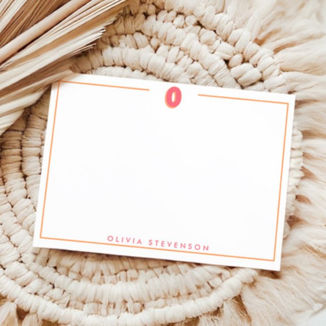 Tarjeta Pequeña Elegant Personalized Monogram 3D Letter O Initial  (Subido por el creador)