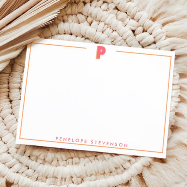 Tarjeta Pequeña Elegant Personalized Monogram 3D Letter P Initial  (Subido por el creador)