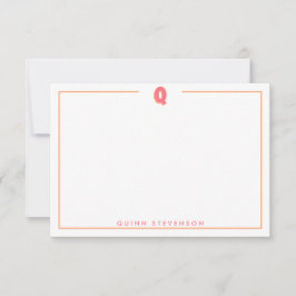 Tarjeta Pequeña Elegant Personalized Monogram 3D Letter Q Initial 