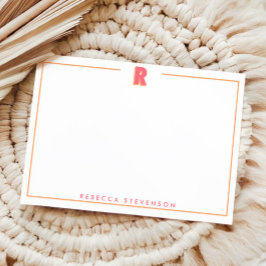 Tarjeta Pequeña Elegant Personalized Monogram 3D Letter R Initial 