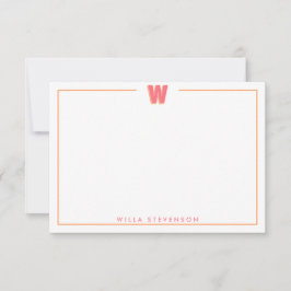 Tarjeta Pequeña Elegant Personalized Monogram 3D Letter W Initial 