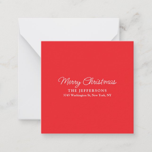 Tarjeta Pequeña Elegant Plain Minimalist Modern Holiday Season (Anverso)