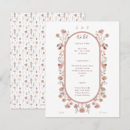 Tarjeta Pequeña Elegant Pretty Floral Botanical Wedding Invitation