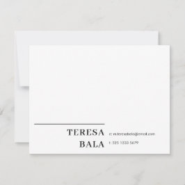 Tarjeta Pequeña Elegant Sophisticated Classic Minimalist White Des