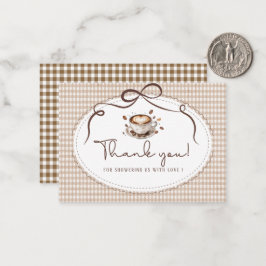 Tarjeta Pequeña Elegant Watercolor Baby brewing coffFlat Note Card