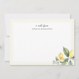 Tarjeta Pequeña Elegant Watercolor Lemon Citrus 