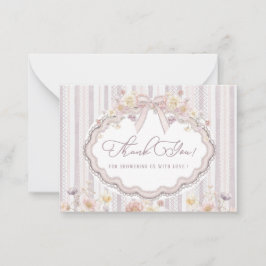Tarjeta Pequeña Elegant Watercolor spring wildflowerFlat Note Card