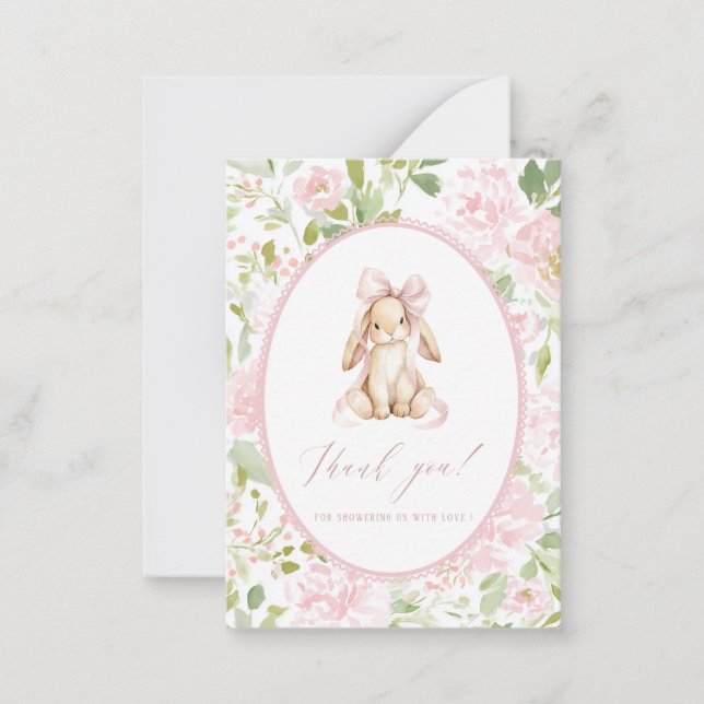 Tarjeta Pequeña Elegant Watercolor spring wildflowerFlat Note Card (Anverso)