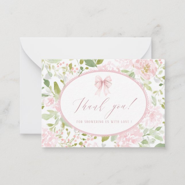 Tarjeta Pequeña Elegant Watercolor spring wildflowerFlat Note Card (Anverso)