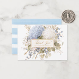 Tarjeta Pequeña Elegant Watercolor Vintage hydrangea flover Baby s