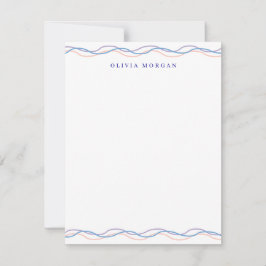 Tarjeta Pequeña Elegant wavy border soft pastel tones Vertical