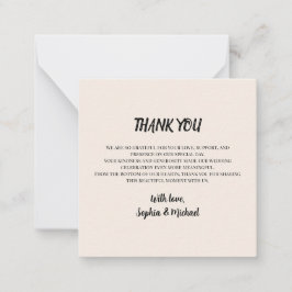 Tarjeta Pequeña Elegant Wedding Thank You