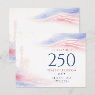 Tarjeta Pequeña Elegante 250º Día de la Independencia de Estados U