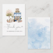 Elegante acuarela azul Bonjoor bebe ducha bebé