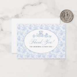 Tarjeta Pequeña Elegante acuarela Blue Bow Juguetes Bebé ducha