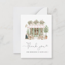 Tarjeta Pequeña Elegante acuarela Bonjoor rosa bebe ducha bebé