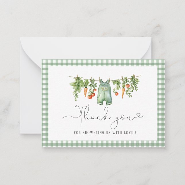 Tarjeta Pequeña Elegante acuarela Ducha de bebé de cosecha local (Anverso)