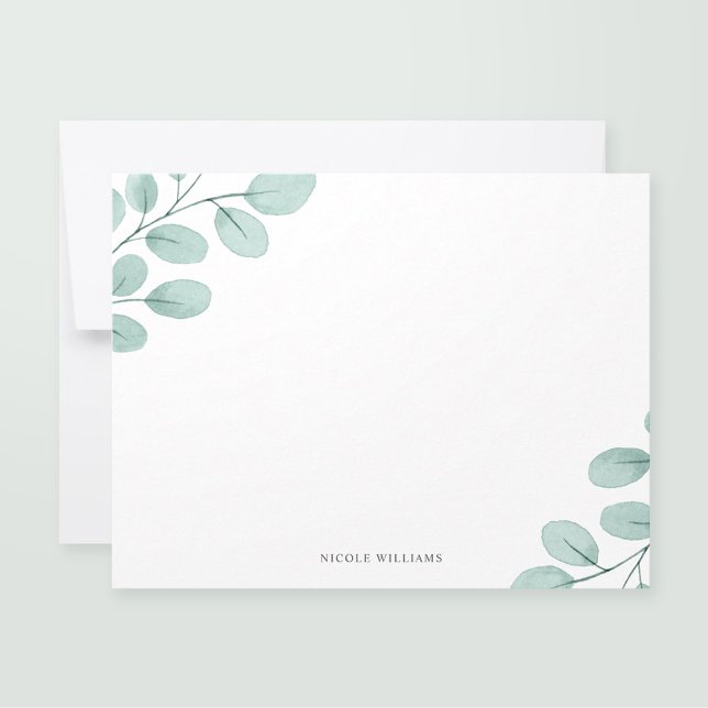 Tarjeta Pequeña Elegante acuarela Eucalyptus Stationery (Subido por el creador)
