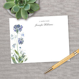 Tarjeta Pequeña Elegante acuarela Flor silvestre Floral con nombre