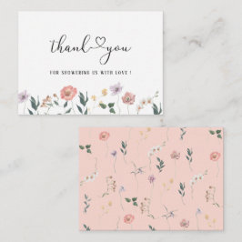 Tarjeta Pequeña Elegante acuarela Flor silvestre Primavera Boho Rú