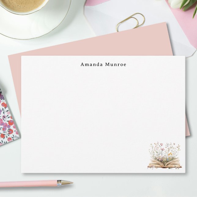 Tarjeta Pequeña Elegante acuarela Floral Books Personalizado (Subido por el creador)