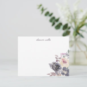 Tarjeta Pequeña Elegante acuarela Floral Estacionamiento personali