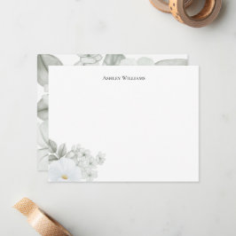 Tarjeta Pequeña Elegante acuarela floral personalizada