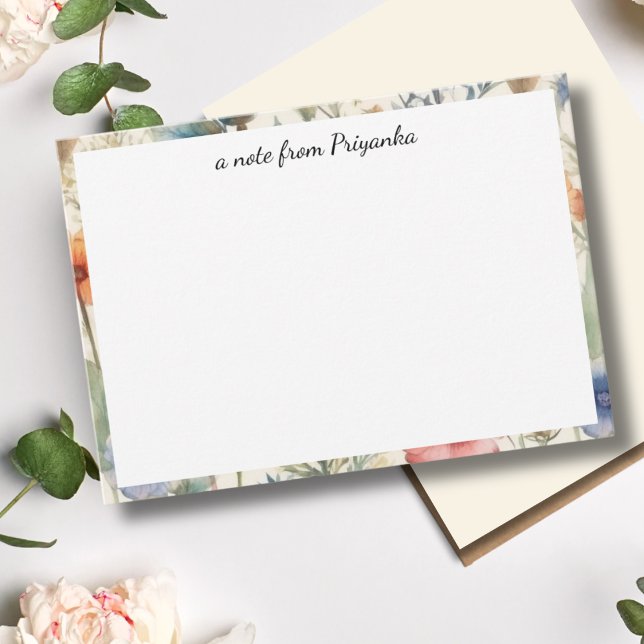Tarjeta Pequeña Elegante acuarela floral personalizada (Subido por el creador)
