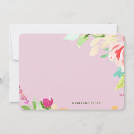 Tarjeta Pequeña Elegante acuarela Floral Personalizada Fuchsia