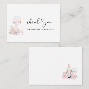 Tarjeta Pequeña Elegante acuarela Floral rosa ducha de novia