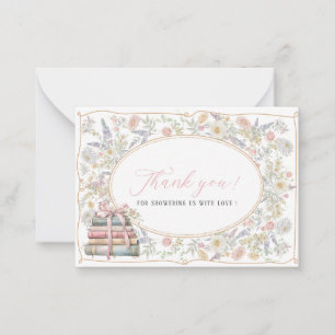 Tarjeta Pequeña Elegante acuarela flores retro ducha de novia