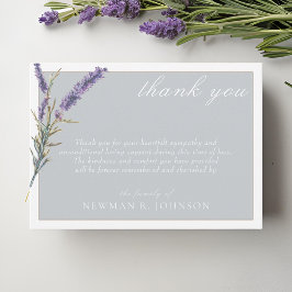 Tarjeta Pequeña Elegante Acuarela Lavender Memorial Gracias