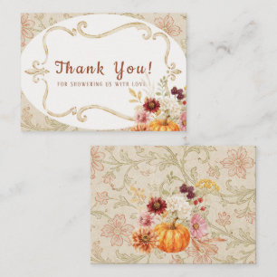 Tarjeta Pequeña Elegante acuarela Otoño enamorarse flores Bri