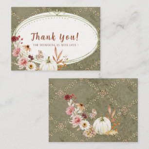 Tarjeta Pequeña Elegante acuarela Otoño enamorarse flores Bri