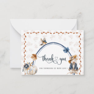 Tarjeta Pequeña Elegante acuarela Pequeña calabaza Ducha bebé