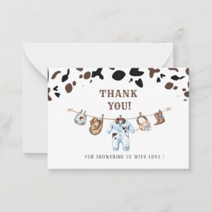 Tarjeta Pequeña Elegante acuarela Pequeño vaquero Rodeo Country Ba