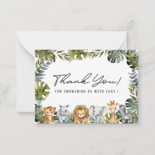 Tarjeta Pequeña Elegante acuarela Safari Wild One Flat Note Card