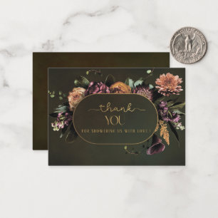 Tarjeta Pequeña Elegante acuarela Tapiz Floral Bebé ducha