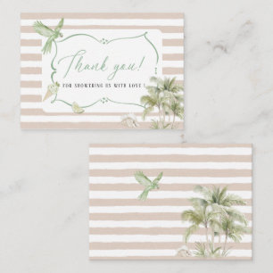 Tarjeta Pequeña Elegante acuarela Tropical Beach Palm Bridal