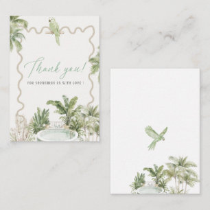 Tarjeta Pequeña Elegante acuarela Tropical Beach Palm Bridal