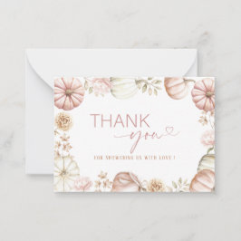 Tarjeta Pequeña Elegante acuarela Una pequeña calabaza dulce está 