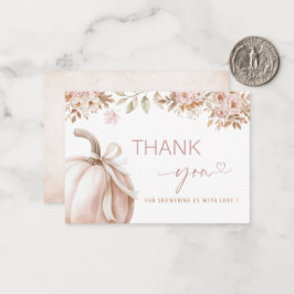 Tarjeta Pequeña Elegante acuarela Una pequeña calabaza dulce está 