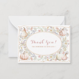 Tarjeta Pequeña Elegante acuarela Una pequeña calabaza dulce está 