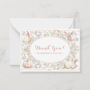 Tarjeta Pequeña Elegante acuarela Una pequeña calabaza dulce está