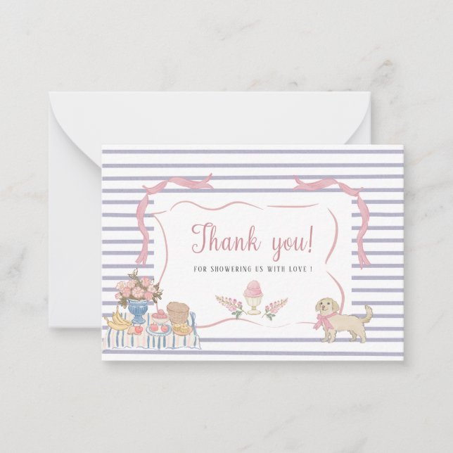 Tarjeta Pequeña Elegante acuarela Whimsical Summer Doodles bebé (Anverso)