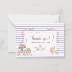Tarjeta Pequeña Elegante acuarela Whimsical Summer Doodles bebé