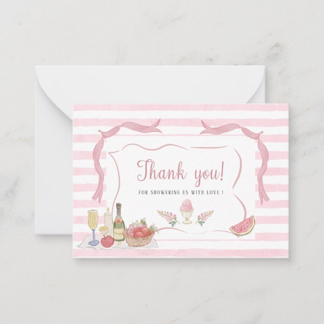 Tarjeta Pequeña Elegante acuarela Whimsical Summer Doodles bebé (Anverso)