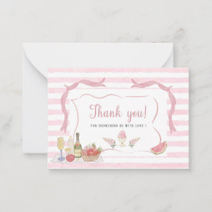 Tarjeta Pequeña Elegante acuarela Whimsical Summer Doodles bebé